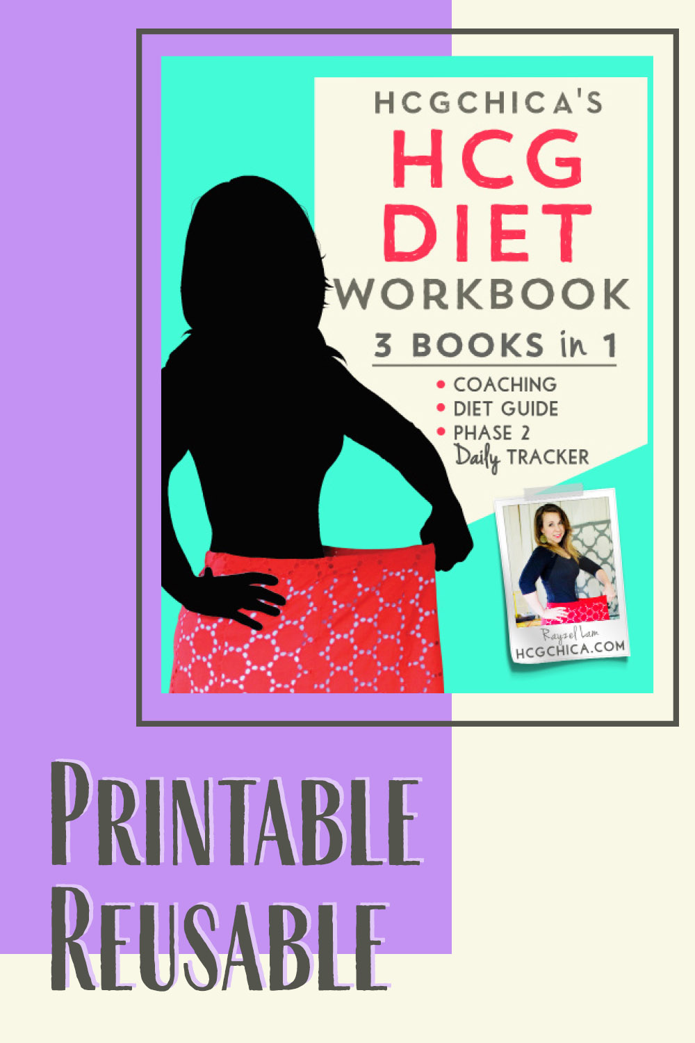 hCG Diet Workbook - Downloadable Reusable Printable Journal - Diet Guide, Coaching, Phase 2 Daily Tracker