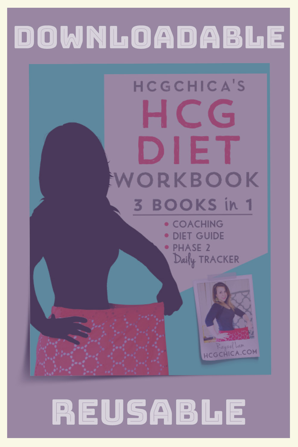 hCG Diet Workbook - Printable Reusable Downloadable Journal - Diet Guide, Coaching, Phase 2 Daily Tracker